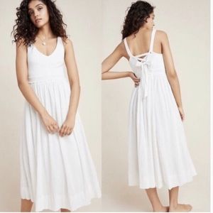 Anthropologie Saturday Sunday Elina tie back white gauzy midi dress size 2x